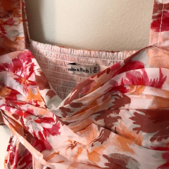 Abercrombie dress with orange/red floral print. - Picture 4 of 6